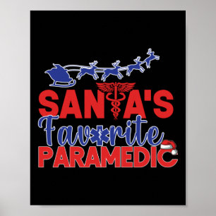 Affiche EMS Urgence Père Noël Noël Paramedic préféré