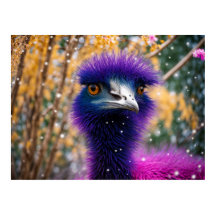 Emu pourpre dans la neige