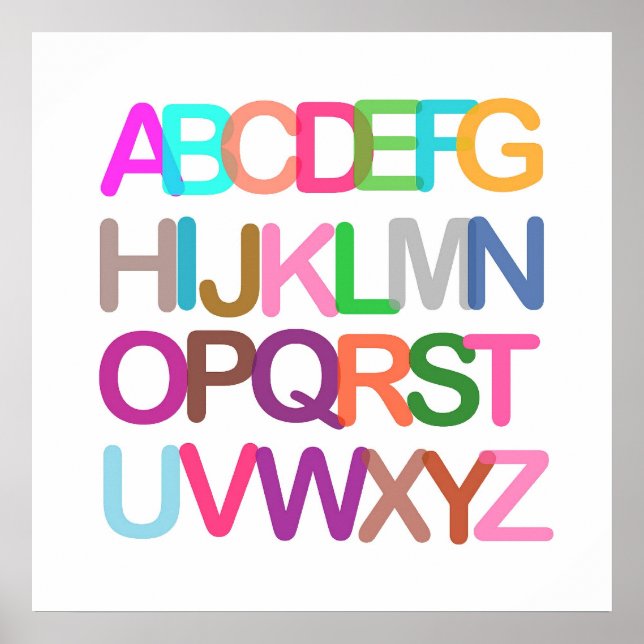 affiche en alphabet coloré en pépinière (Devant)