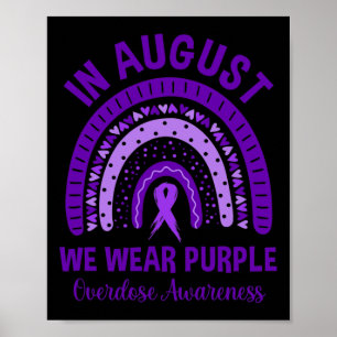 Affiche En août, nous portons du violet Mois de sensibilis