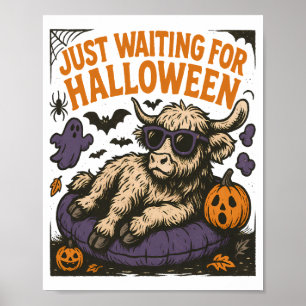 Affiche En attendant la vache Highland d'Halloween