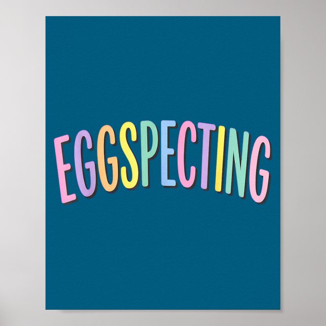 Affiche En attente de Pâques futurs parents grossesse (Devant)