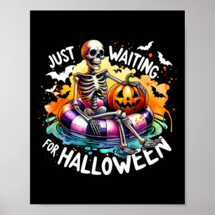 Affiche En Attente D'Halloween Jack-o'-lantern Skeleton