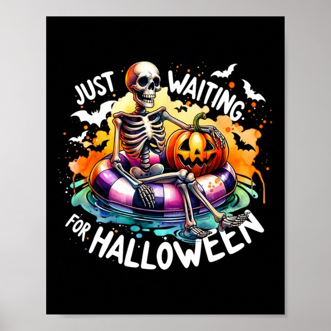 Affiche En Attente D'Halloween Jack-o'-lantern Skeleton (Devant)