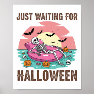 Affiche En Attente D'Halloween Skeleton Party Hallowee