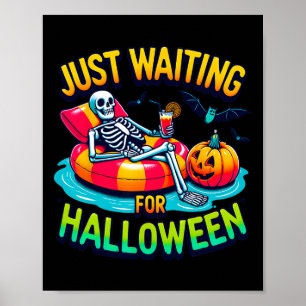 Affiche En attente d'Halloween squelette Éffrayant été