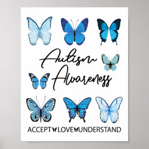 Affiche En Avril, Nous Portons Bleu Papillon Autism Awards
