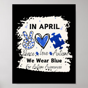 Affiche En Avril Nous Portons Bleu Pour Sensibilisation su