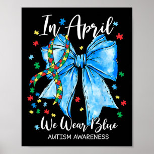 Affiche En Avril Nous Portons Bleu Pour Sensibilisation su