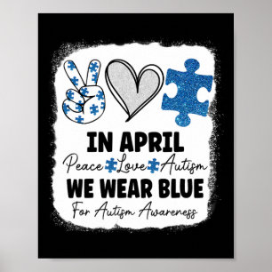 Affiche En Avril Nous Portons Bleu Pour Sensibilisation su