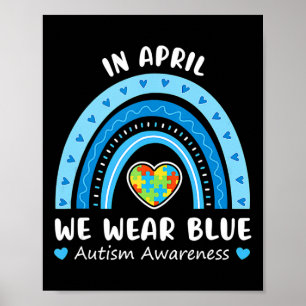 Affiche En Avril Nous Portons Blue Rainbow Sensibilisation