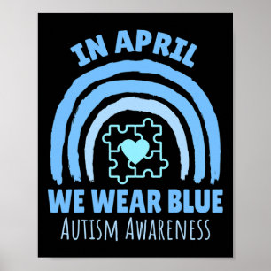 Affiche En avril, nous portons du bleu Mois de la sensibil