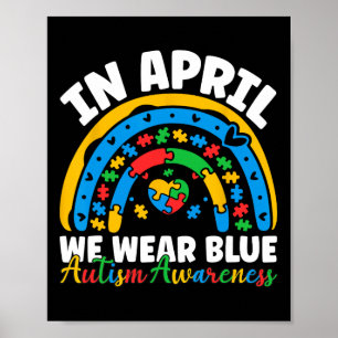 Affiche En Avril Nous Portons Du Bleu Mois De La Sensibili