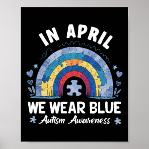 Affiche En Avril Nous Portons Sensibilisation sur l'autism