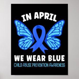 Affiche En Avril, Nous Portons Une Attention Bleue À La Pr