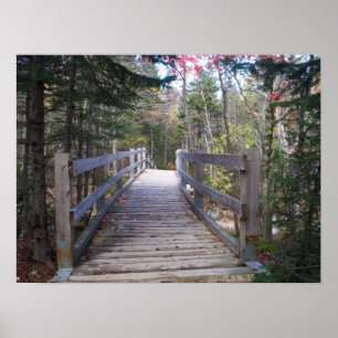 Affiche en bois en avant de pont du Maine