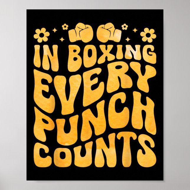 Affiche En Boxe Chaque Punch Compte Boxer Sports Athlète (Devant)