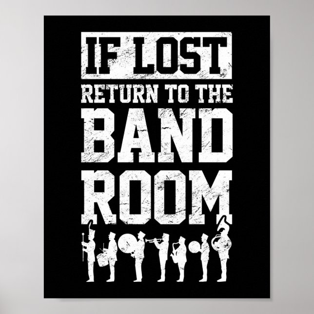 Affiche En Cas De Perte Retourner À La Marche De Drumline  (Devant)