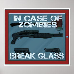 Affiche En cas de verre de coupure de zombis
