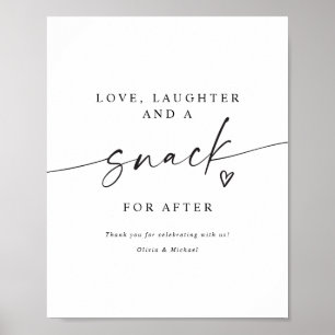 Affiche En-cas pour après panneau de mariage moderne manus