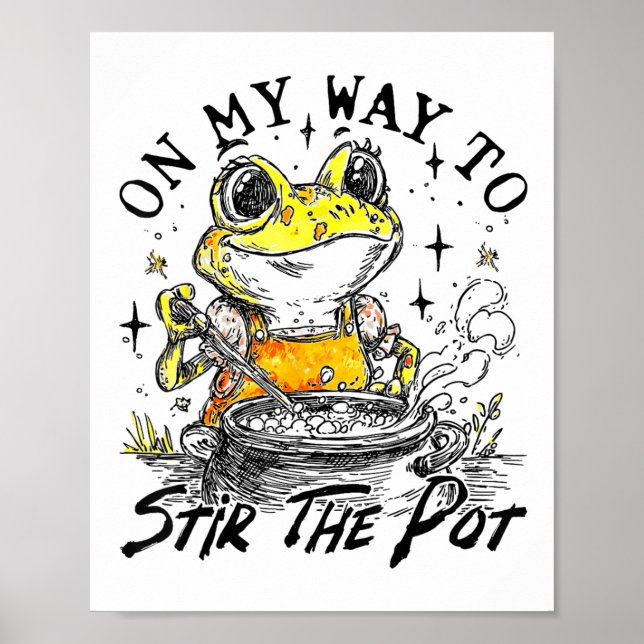 Affiche En Chemin Pour Remuer La Grenouille Drôle Pot (Devant)