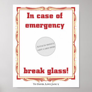 Affiche En Coque D'Urgence Funky Titulaire De Carte Cadeau