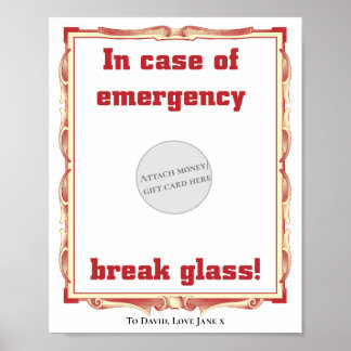 Affiche En Coque D'Urgence Funky Titulaire De Carte Cadeau