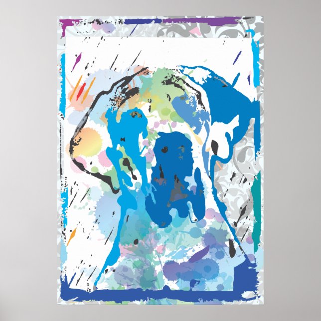 Affiche en couleur “grand danois” (Devant)