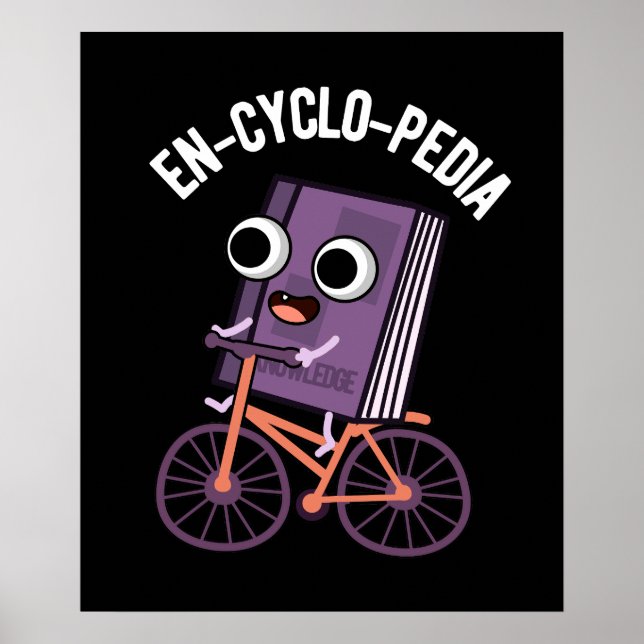 Affiche En cyclo-Pedia Funny Encyclopedia Pun Dark BG (Devant)