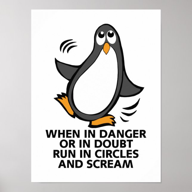 Affiche En danger Danger Funny Penguin (Devant)