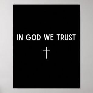 Affiche En Dieu Nous Avons Confiance Croix Foi Chrétienne 