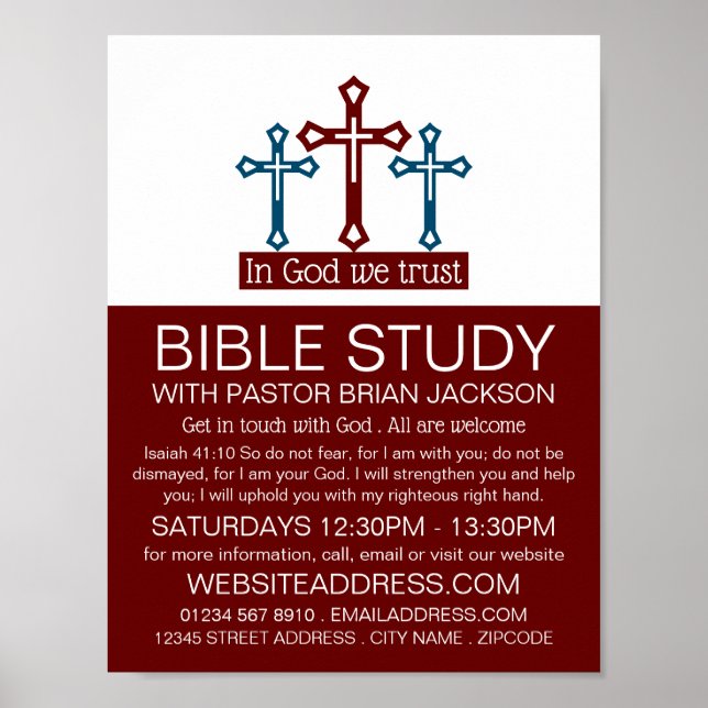 Affiche En Dieu, Nous Avons Confiance, Crucifix, Classe Bi (Devant)