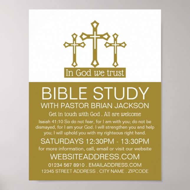 Affiche En Dieu, Nous Avons Confiance, Crucifix, Classe Bi (Devant)