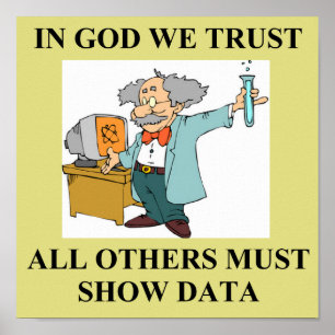 Affiche en dieu, nous faisons confiance à la plaisanterie