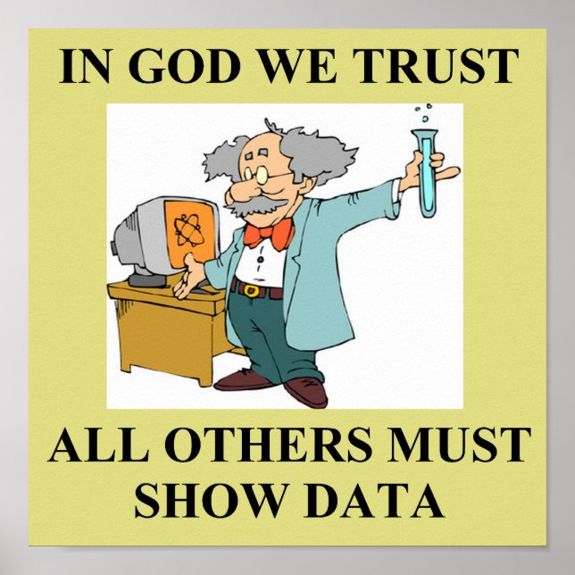 Affiche en dieu, nous faisons confiance à la plaisanterie  (Devant)