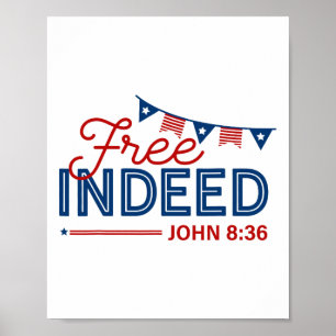 Affiche En effet libre Jean 8 36 Bible chrétienne 4 juille