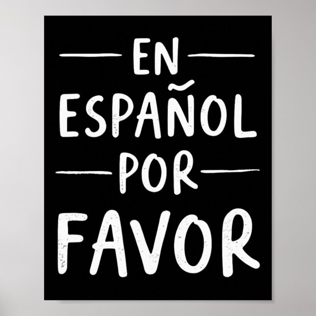 Affiche En Espagnol S'il Vous Plaît Professeur d'Espagnol  (Devant)