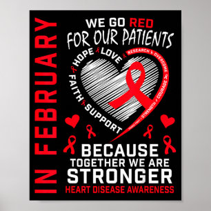 Affiche En février, l'infirmière Go Red Rn sensibilise à l
