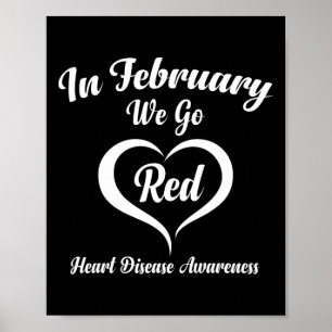 Affiche En Février, Nous allons Red Heart Disease Awarenes