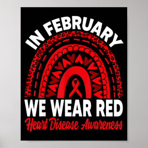 Affiche En février, nous portons du rouge pour la sensibil