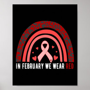 Affiche En Février, Nous Portons Red Heart Disease Awarene