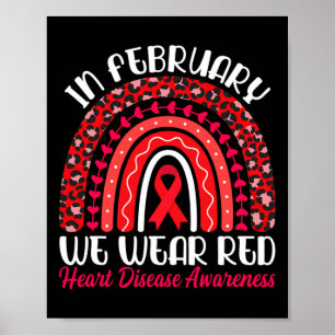 Affiche En Février Nous Portons Red Rainbow - Maladie card