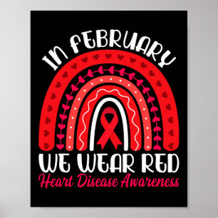 Affiche En Février Nous Portons Red Rainbow - Maladie card