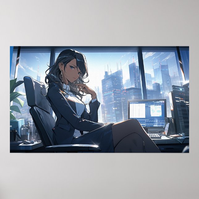 Affiche En fin d'après-midi dans mon bureau (Devant)