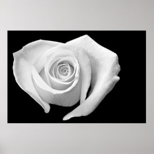 Affiche En forme de coeur s'est levé, noir et blanc