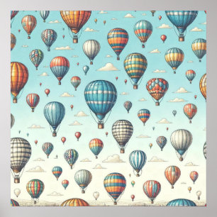 Affiche En haut, en haut et en loin ! Ballons Whimsical à