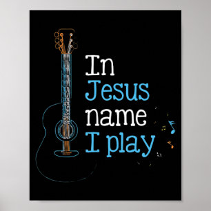 Affiche En Jésus Nom i Jouer Guitare Christian Vintage Gui