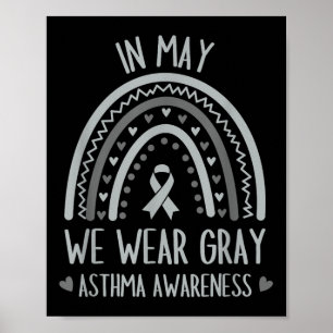Affiche En Mai Nous Portons Chemise Grise Asthme Sensibili