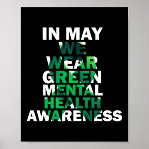 Affiche En Mai, Nous Portons Le Mois Vert De Sensibilisati