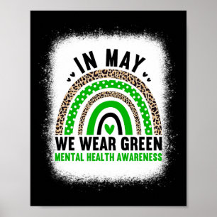 Affiche En Mai Nous Portons Vert - Rainbow Mental Health A